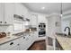 Bright kitchen with granite counters, a gas cooktop, stainless steel appliances, and subway tile backsplash at 4371 Wigley Preserve Dr, Marietta, GA 30066
