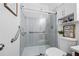 Updated bathroom with glass walk-in shower and accessible safety bar at 139 Mountain Vista Blvd, Canton, GA 30115