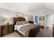 A main bedroom featuring a vaulted ceiling, large window, and wood furniture at 1920 Pilgrim Rd, Cumming, GA 30040