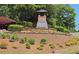 Landscaped entrance featuring a brick sign for Mountain Ridge community at 5465 Mountain Top Pl, Cumming, GA 30041