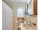 Bathroom with shower and single sink vanity at 4544 Ridgeview Dr, Powder Springs, GA 30127