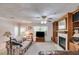 Comfortable living room featuring a fireplace with built-in shelving at 4544 Ridgeview Dr, Powder Springs, GA 30127