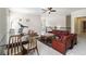 Bright living room with a dining table and workout equipment at 11375 Crestview Ter, Johns Creek, GA 30024