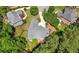 Stunning aerial view of a home showcasing its mature trees, lush landscaping, and well-manicured lawn at 2301 Kirk Farm Nw Pl, Kennesaw, GA 30152