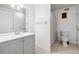 Bright, airy bathroom featuring a neutral color scheme, clean tile work, and modern fixtures at 3248 Wildwood Sw Dr, Marietta, GA 30060