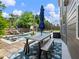 Outdoor living space featuring a pool and patio with an outdoor dining and seating at 5220 Southern Hills Ln, Cumming, GA 30040