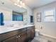 Bathroom featuring a double vanity and separate toilet and shower spaces at 5220 Southern Hills Ln, Cumming, GA 30040