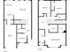 Floor plan featuring two floors, with kitchen, dining, bedrooms, bathrooms, and garage at 881 Ash St, Canton, GA 30114