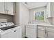 Cozy laundry room with ample storage, a window, and modern washer and dryer at 1887 Shalimar Dr, Atlanta, GA 30345