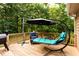 Inviting back deck with lounge chair and umbrella, perfect for relaxation and outdoor enjoyment with wooded views at 200 Scouts Ridge Dr, Covington, GA 30016