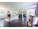 Open-concept living space connecting the living room, dining area, and modern kitchen at 6715 Wright Rd, Sandy Springs, GA 30328