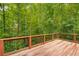 Wood deck overlooking lush greenery, offering a serene outdoor space at 355 Highlands Trce, Roswell, GA 30075
