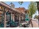 Charming outdoor patio with colorful lights and ample seating available at Ceviche restaurant at 355 Highlands Trce, Roswell, GA 30075