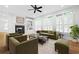 Cozy living room with comfortable seating, a fireplace, and large windows that let in natural light at 576 Cliftwood Ct, Sandy Springs, GA 30328