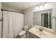 Bathroom featuring vanity with granite countertops, toilet and shower/tub combo at 2521 Livingston Ct, Loganville, GA 30052