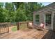 Back deck area featuring wooden railing, chairs, and a wooded backdrop at 2795 Bentwood Dr, Marietta, GA 30062
