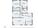 Detailed floor plan of the home featuring three bedrooms, two bathrooms, living room, dining area, and kitchen at 805 Gertrude Nw Pl, Atlanta, GA 30318