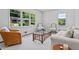 Bright living room with white furniture, a patterned coffee table, and large windows at 805 Gertrude Nw Pl, Atlanta, GA 30318