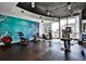 Bright gym with modern equipment and a view of the city at 860 Peachtree Street Northeast Ne St # 811, Atlanta, GA 30308