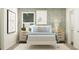 Bright bedroom with roller skate art, linen bedding, and simple decor at 2276 Linden Pass, Douglasville, GA 30135