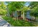 Blue cottage-style house with a stone walkway and lush landscaping, exuding charm at 13795 Arnold Mill Rd, Roswell, GA 30075