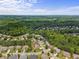 Beautiful aerial view of a residential neighborhood surrounded by lush greenery and community pool and tennis courts at 1850 Overlook Springs Ln, Cumming, GA 30040