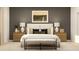 Beautifully decorated bedroom featuring neutral tones, stylish furniture, and contemporary art at 2340 Treaty Ln, Douglasville, GA 30135