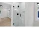 Bathroom featuring an elegant glass enclosed walk-in shower at 2631 Sardis Way, Buford, GA 30519