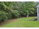 Discover a lush, green backyard offering a serene and private outdoor space for relaxing and enjoying nature at 735 Poplar Rd, Dallas, GA 30157