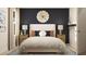 A cozy bedroom featuring neutral tones, a stylish headboard, and side tables with decorative lamps at 2483 Cotton Ln, Douglasville, GA 30135