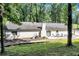 View of the home's back exterior featuring a white painted brick finish and an outdoor patio at 2418 Bolling Brook Sw Dr, Atlanta, GA 30311