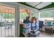 Enclosed patio area with outdoor furniture and view of backyard at 2420 Westport Cir, Marietta, GA 30064