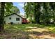 Exterior home view with a red deck and grassy backyard at 429 Deckner Sw Ave, Atlanta, GA 30310