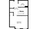 Upper level floor plan with a bedroom and bathroom labeled with dimensions at 345 Alderwood Ln, Sandy Springs, GA 30328