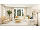 Comfortable living room with neutral colors, a sectional sofa, and large windows providing natural light at 255 Deer Valley Run, Canton, GA 30115