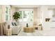 Bright living room with a comfortable sofa, stylish decor, and a view into the modern kitchen at 255 Deer Valley Run, Canton, GA 30115