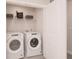 The laundry room features new machines and added shelving at 3564 Shore Wood Ave, Lawrenceville, GA 30044