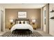 Bedroom featuring neutral walls, window, comfortable bed, and stylish side tables with lamps at 416 Valley View Trl, Canton, GA 30115