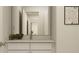 Modern bathroom featuring a stylish vanity, mirror, and contemporary design at 243 Deer Valley Run, Canton, GA 30115