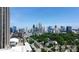 Expansive city view showcasing the Atlanta skyline with tree-lined streets, modern architecture and residential homes at 390 17Th Nw St # 2040, Atlanta, GA 30363