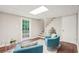 Comfortable living room featuring stylish seating, wood floors, and easy access to backyard through glass door at 1120 Starline Se Dr, Smyrna, GA 30080