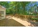 Large wood back deck overlooking a lush, green yard, perfect for entertaining and relaxation at 2682 Varner Dr, Atlanta, GA 30345