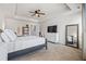 Large main bedroom with carpet flooring and a view of the ceiling fan at 118 Woodhouse Cir, Acworth, GA 30102