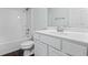 Bathroom showcasing a vanity with a sink and a bathtub/shower combination at 4426 High Gate Nw Dr, Acworth, GA 30101
