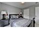 Bedroom with black wood trim and lamps on nightstands at 450 Hilingdon Way, Suwanee, GA 30024