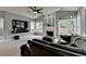 Comfortable living room featuring a fireplace, tv, and large windows at 450 Hilingdon Way, Suwanee, GA 30024