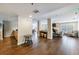 Inviting community room with a fireplace and kitchen area at 50 Biscayne Dr # 2106, Atlanta, GA 30309