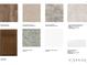 Display of interior material selections, including flooring, countertops, cabinets and backsplash at 1734 Fawlocke Run, Loganville, GA 30052