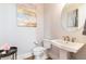 Elegant powder room featuring modern fixtures and stylish decor at 1964 Attell Way, Decatur, GA 30033