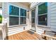 Charming patio with wooden flooring, rocking chairs, and views to the outside at 1964 Attell Way, Decatur, GA 30033